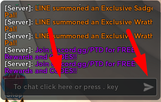 The Chat in Palmon Tower Defense