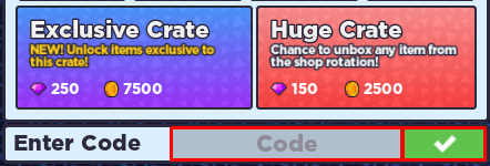 Panik enter codes box