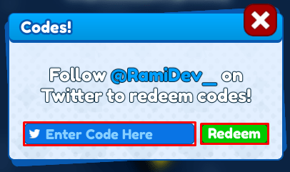 Pet Legends 2 enter codes box