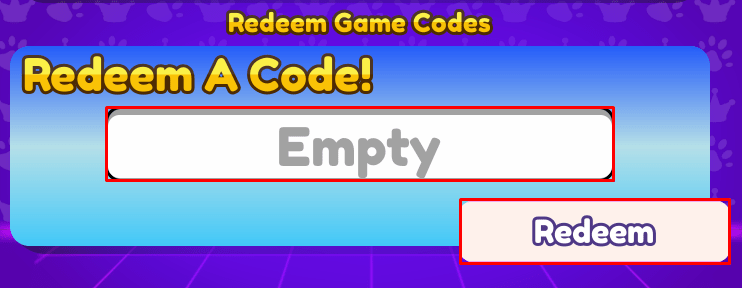 Pet Posse Simulator enter codes box