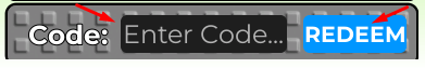 The Code box and REDEEM button in Plantitos Paradise