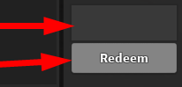 The code redeeming interface in Plasma's Murder Mystery 2
