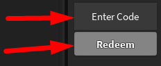 The code redeeming interface in Plat's Murder Mystery 2