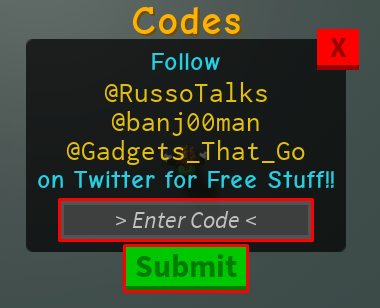 Poop Scooping Simulator enter code box