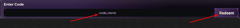 The code_name box and Redeem button to redeem codes in Portal Keeper