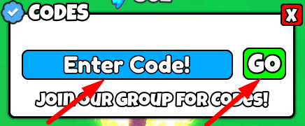 The code redeeming interface in Power Battle Simulator!