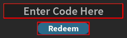Puppet enter codes box and redeem button