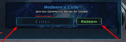 The Enter... box and Redeem button in Raise a Protogen 2