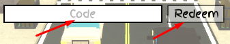 Code box and Redeem button to redeem codes in Random Shenanigans
