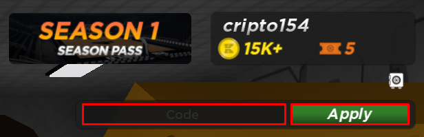 RB World 4 enter codes box