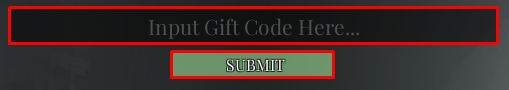 Realm of Beasts enter codes box and submit button