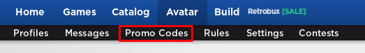 RetroStudio promo codes button