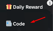 The "Code" button in the dropdown menu of Risky Offroad Driving