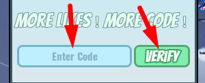 The code redeeming interface in Rocket Wings Simulator