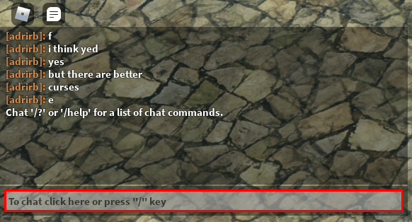 Rojutsu Blox chat box