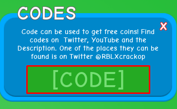 RPG World enter codes box