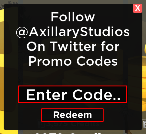 Rush Point enter codes box