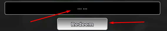 Text box and Redeem button to redeem codes in Scoped