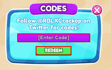 Shoe Simulator enter codes box