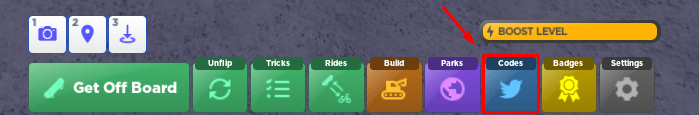 Skate Park codes button