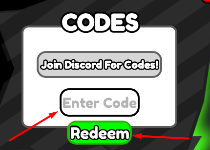 The Enter Code box and Redeem button in Skibi Tower Defense