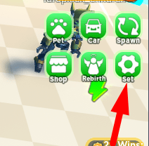 The settings button in Sky Race