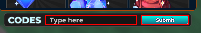 Slay a Slime RPG enter codes box and submit button
