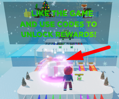The gift box in Snow Race