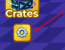 The settings icon in Space Wars!