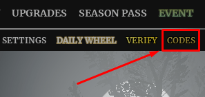 Specter codes button