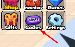 The Codes button in Star Ascension