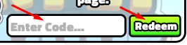 Enter Code box and Redeem button to redeem codes in Star Pet Simulator