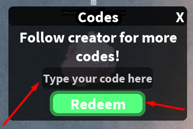 The Type your code here box and Redeem button in Street Volt Miami 2