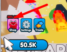 The shop button in Super Hatchers X