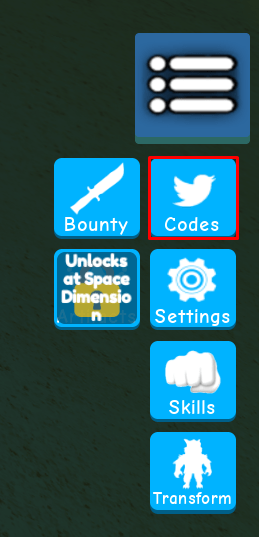 Super Power Fighting Simulator codes button
