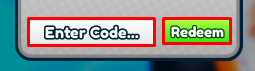 Surf Obby enter codes box and redeem code button