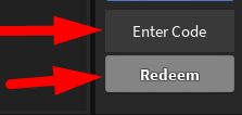 The code redeeming interface in Swifty's MM2