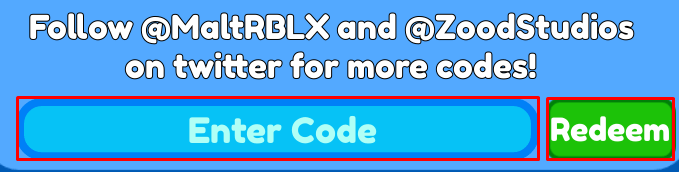 Sword Simulator enter codes box