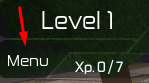 The "Menu" button in Swordburst 2