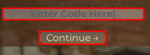 Tang County, Hebei enter codes box and continue button