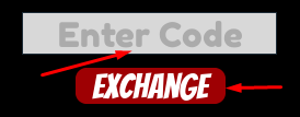 Enter Code box and EXCHANGE button to redeem codes in The Cosalazo
