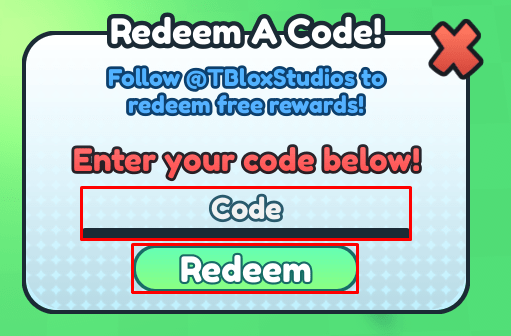 Timber! enter codes box