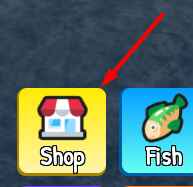 The Shop button in Tiny Ocean