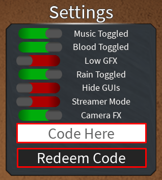 Titanage enter codes box