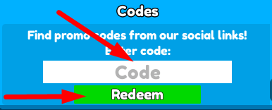 The code redeeming interface in Toilet Tower Defense Modded