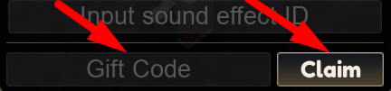 The code redeeming interface in Tongue Battles