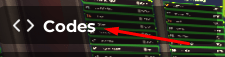 Codes button in Tower Defense X