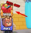 The "Shop" button in Train Arm to Punch
