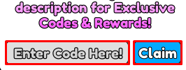 Trampoline Training enter codes box and claim