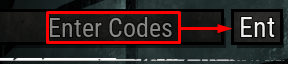 The "Enter Codes" box and "Ent" button in Trepidation